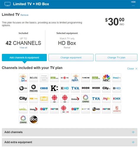 shaw limited tv channel listing.